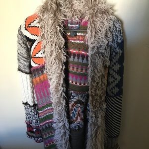 Disegual Knitted Coat with beautiful trim